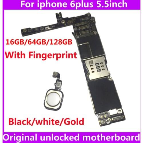 16GB 64GB 128GB Original motherboard With / without touch ID for Iphone 6 Plus 6Plus unlocked mainboard IOS System logic board