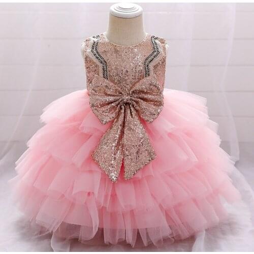 Princess Flower Girl Dresses Sequins Bowknot Baby Girls Dresses Ball Gown Kids Dresses for Girls Wedding Birthday Party Dress
