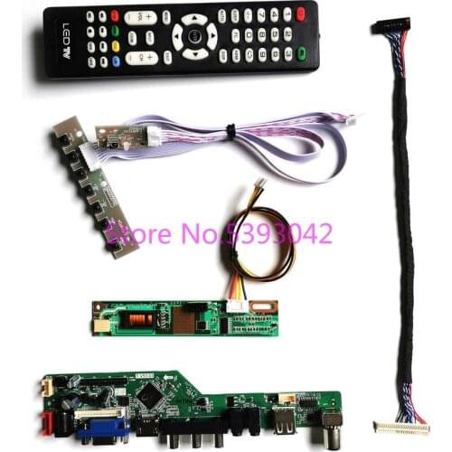 Fit LTN154X3-L01/L02/L03/L04/L05/L06/L09/L0A/L0B/L0C/L0D Remote USB analog TV 30-Pin LVDS 1CCFL 1280*800 control board kit