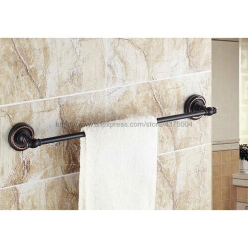 Towel Bars Single Rail Oil Rubbed Bronze Wall Shelf Towel Rack Hanger Bath Shelves Bathroom Accessories Towel Holder Nba212