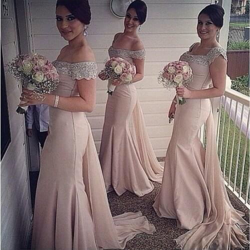 Customized Long Appliqued Cap Sleeve Chiffon Mermaid Royal Blue Peach Bridesmaid Dresses With Detachable Tail Mblb5