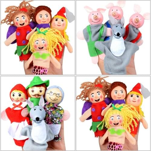 Fairy tale finger toy plush little red riding hood finger doll puzzle early childhood education childrens toy