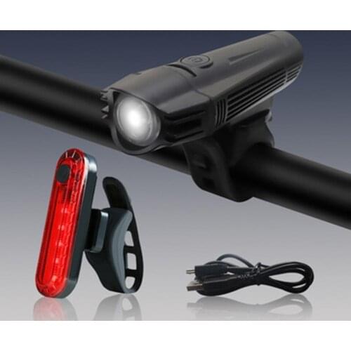 Super bright USB rechargeable bicycle front light mountain bike road bike rear tail light LED night riding safety warning light