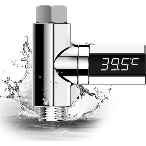 LED Display Water Shower Thermometer Self-Generating Electricity Water Temperature Monitor Energy Smart Meter thermometer