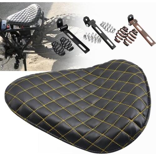 Universal Motorcycle Leather Solo Driver Seat with Spring For Harley Chopper Bobber Custom Sportster Dyna XL 883 1200 72 48