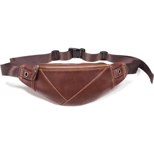 Spring Mens New Chest Bag Coffee Color Fanny Pack Fashion Geometric Pattern Classic Stitch Design Mens Leisure Travel Bag