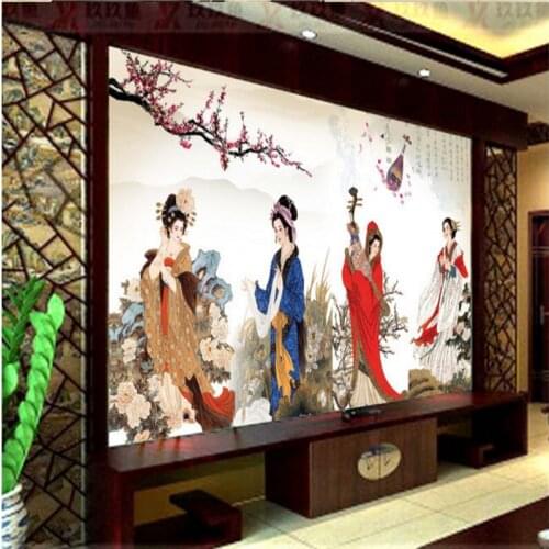 Wellyu Custom large - scale murals ancient four indoor wall wallpaper non - woven beauty papel de parede para quarto