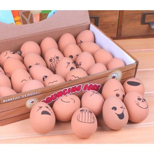 1pc Simulation Rubber Elastic Egg Ball Non-toxic Interactive Cute Face Tranining Molar Teeth Bite Chewing Funny Dog Supplies