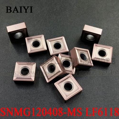 10PCS carbide insert SNMG120408-MS LF6118 SNMG120408 Metal cutter turning tools CNC lathe tool SNMG blade for stainless steel