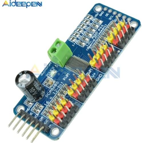 16 Channel 12-bit PWM Servo Driver-I2C Interface PCA9685 Module For Raspberry Pi Shield Module 40-1000Hz DC 5-10V For Robot