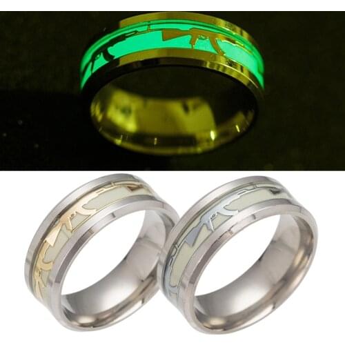 2021 Luminous AK47 Pattern Inlaid Green Background Fashion Mens Fluorescent Luminous Ring The Best Exquisite Gift For Boyfriend