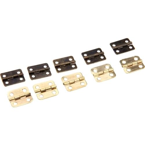 50pcs Round Hinges 16*13mm Iron Gold/Antique Bronze 4 holes Iron Decorative Vintage Jewelry Boxes Cabinet Furniture Fittings