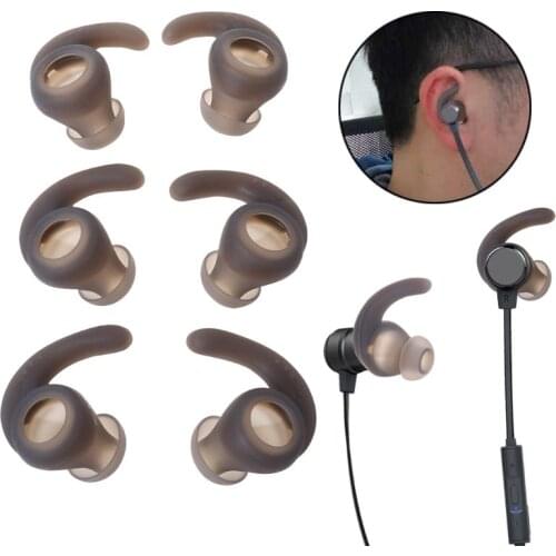 6 Pairs In-Ear Silicone Earbud Silicone Covers Replacement Anti-Slip With Ear Hook for JBL T280BT Bluetooth Earphone Earbud