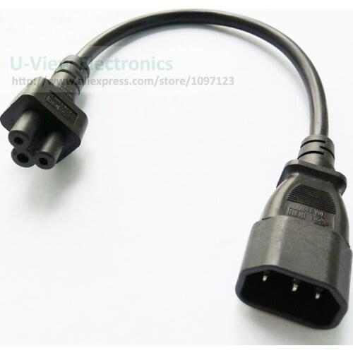 NCHTEK IEC 320 C14 Male to C5 Female Adapter Cable C14 Male to C5 Micky,PDU PSU Power Converter Cord/Free DHL Shipping/50PCS