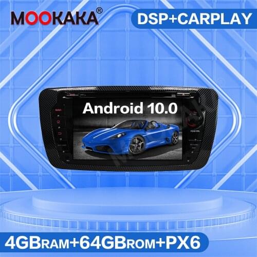Android 10.0 4GB+64GB Car GPS Navigation Auto Radio Stereo For SEAT IBIZA 2009 - 2013 PX6 Multimedia Player Head Unit 4G SIM LTE