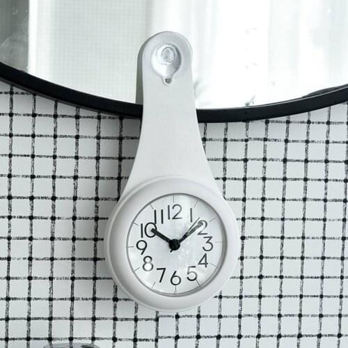 Colorful Kitchen Bathroom Wall Clock Waterproof Silent Shower Hanging Decor Wall Clockswith Suckers Home Decoration