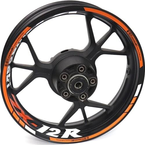For Kawasaki ZX-12R ZX12R zx-12r Motorcycle Reflective Wheel Rim Stripe Decal Sticker Front Rear Decal Full Set