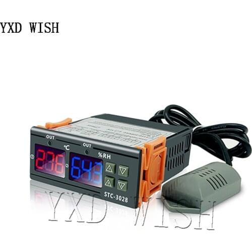 Dual Digital Thermostat Temperature Humidity Control STC-3028 Thermometer Hygrometer Controller AC 110V 220V DC 12V 24V STC 3028