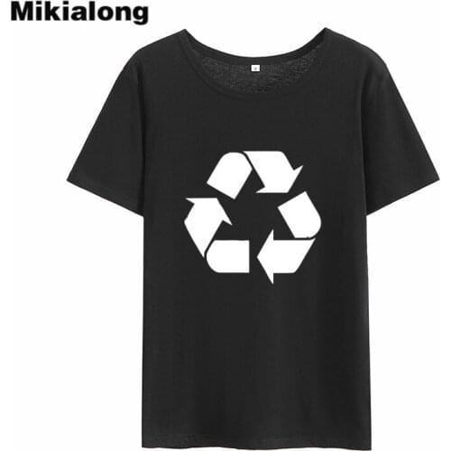 Mikialong Cycle Graphic Print Tshirt Women 2018 Summer Short Sleeve Cotton Tumblr T Shirt Women Top Black White Tee Shirt Femme