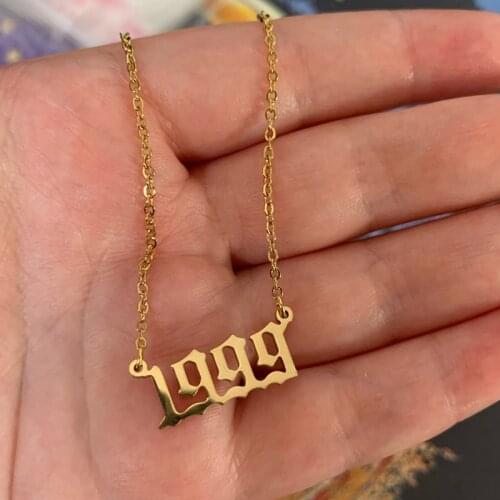 Custom Jewelry Special Date Year Number Necklaces for Women Men 1980 1989 1995 1997 1999 from 1980 to 2002 Collares