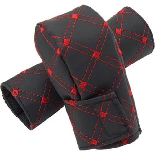 2Pcs High Quality Faux Leather Gear Shift Collars Gear Knob Hand Brake Cover Sleeve Car Styling Car Interior Accessories