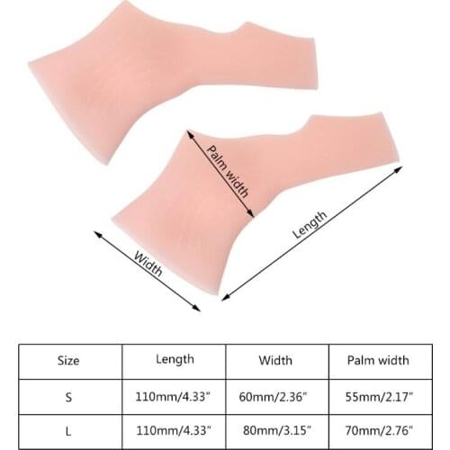 2Pcs/Pair Silicone Gel Wrist Support Braces Fingerless Compression Gloves Thumb Stabilizer for Pain Relief Arthritis Tendonitis