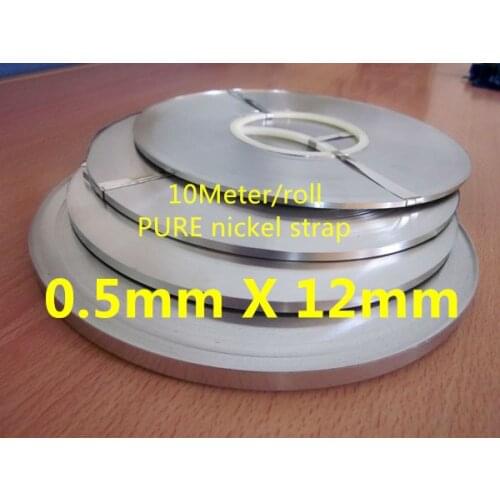 10Meter 12mm x 0.5mm Pure Nickel Strip Tape For Li 18650 Battery Spot Welding Compatible For Spot Welder Machine