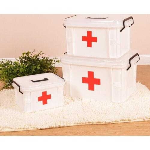 Multifunctonal Storage Box First Aid Kit Organizer With Handle Portable Kits PP Plastic Drug For Household Medical Kit
