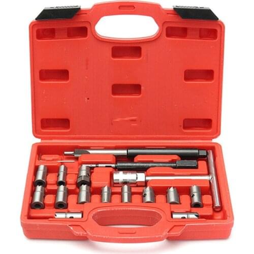 17 PCS Diesel Injector Cleaner Clean Carbon Remover Seat Cutter Cutting Tool Set