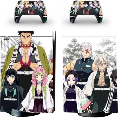 Demon Slayer PS5 Digital Edition Skin Sticker Decal for PlayStation 5 Console and 2 Controllers PS5 Skin Sticker Vinyl