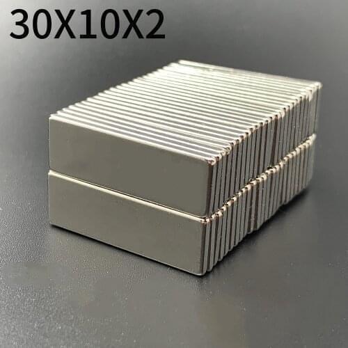 10psc Neodymium magnet 30x10x2 N35 NdFeB square super strong strong permanent magnet block rare earth refrigerator magnet