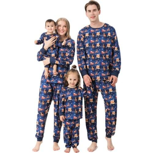 2021 New Pajamas Clothes Set Family Christmas Matching Men Women Kids Baby Nightwear Newborn Rompers Family Sleepwear Suit
