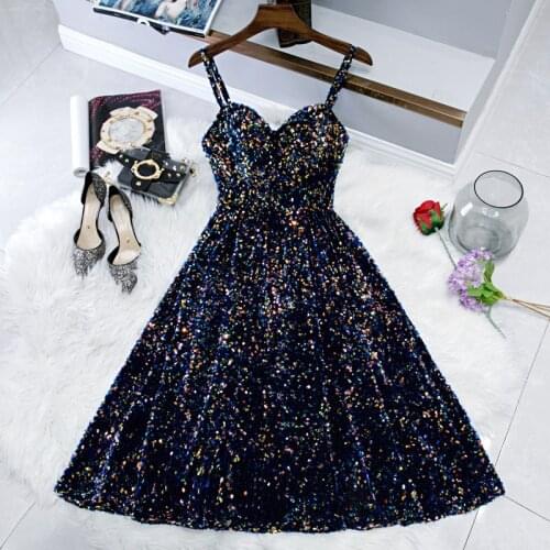 New Fashion Luxury Banquet Sequins Evening Dress Long Party Gowns Vestidos De Fiesta Gown
