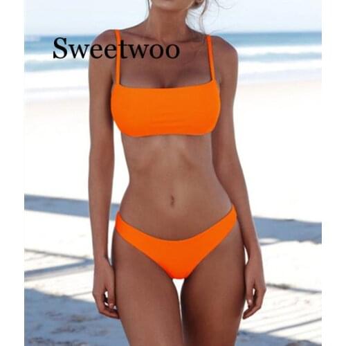 New Solid Sexy Bikini Set Women Swimming Suit Fashion Swimsuit Two-Piece Swimwear Bathing Suit Female Biquini Plus Size