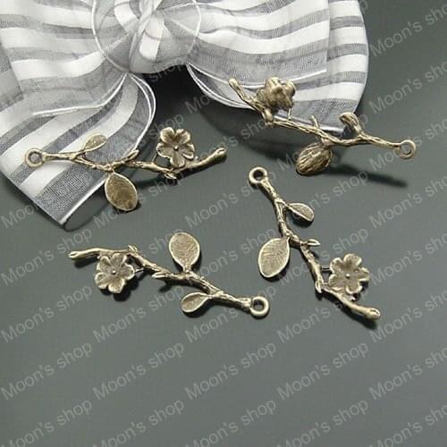 Wholesale 41*13mm Flower Branch Antique Bronze Alloy Charms Pendants Diy Beautiful Findings 20 pieces(JM993)