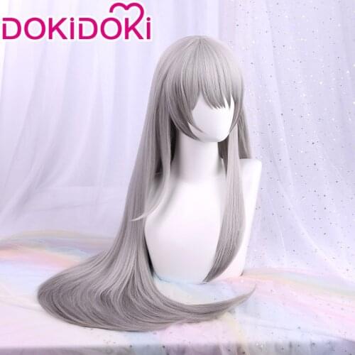DokiDoki Game Arknights Saria Cosplay Wig Women Hair Arknights Cosplay Saria Iron Law Wig Heat Resistant