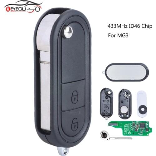 KEYECU 2 Button Flip Remote Control Car Key Fob Transmitter 433MHz ID46 Chip for MG 3