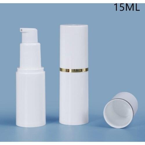 Empty 15ML White Travel Bottle Lotion Shampoo Vacuum Storage Containers Refillable Storage Bottles