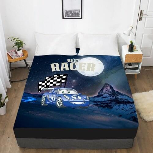 Car Cartoon Kids Elastic fitted sheet bed sheet With An Elastic Band 150x200 Mattress Cover Bed cover for children baby moon