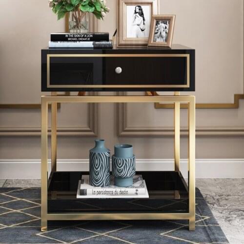Custom Light Luxury Nightstands Nordic Bedside Table Home Bedroom Furniture Modern Leisure Sofa Side Table Storage Cabinet WF