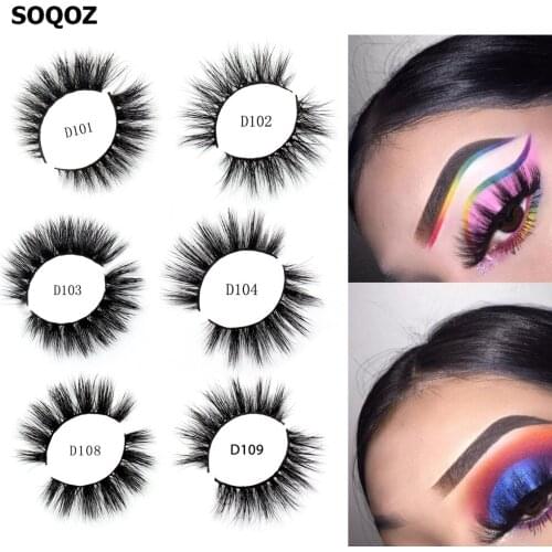 SOQOZ 3D Mink Lashes Handmade Natural False Eyelashes Winged Volume Mink Eyelashes Cruelty Free Fake Lashes Eyelash Extension