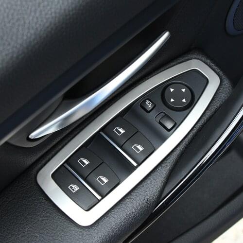 Car-styling,Interior Stainless Steel Car Door Window Switch Lift Panel Trim Cover For BMW 3 Series F30 320i 328i 2013-2017