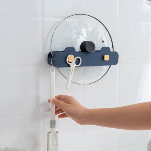 Pot Rack Wall Hanging Free Perforation Kitchen Cutting Board Shelf Hanging Pot Cover Rack