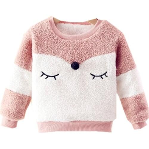 Warm Toddler Boys Girls Sweatshirts Autumn Winter Coat Sweater Baby Plus velvet thicken Outfit kids Warm clothes Cheap Promotion