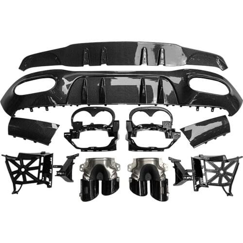 Carbon Fiber Rear Bumper Lip Diffuser Muffler Exhaust Tip Splitter For Mercedes Benz W177 A160-A250 A35 A45 AMG Sedan 2019-2024