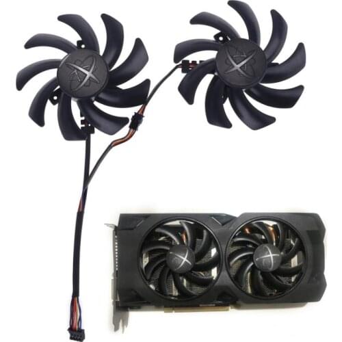 2pcs 85mm 480/470 Graphics 4Pin 0.35A VGA Cooler Fan for XFX R9 390/390X 8G RX48
