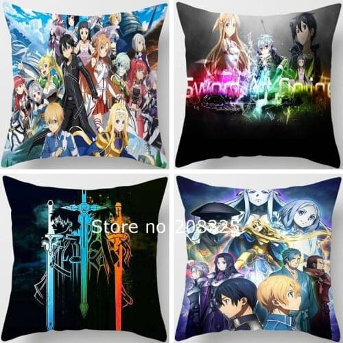 ZENGIA SAO Pillow Case Sword SkySword Sword Art Online Cushion Cover Throw Pillow Cover Decorative Pillows For Home Pillowcase