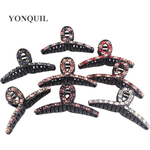 Shiny Rhinestone Womens Hair Claws For Ladies Crystal Hairpins Glitter Retro Hair Clip Girl Headwear Jewelry Accessories
