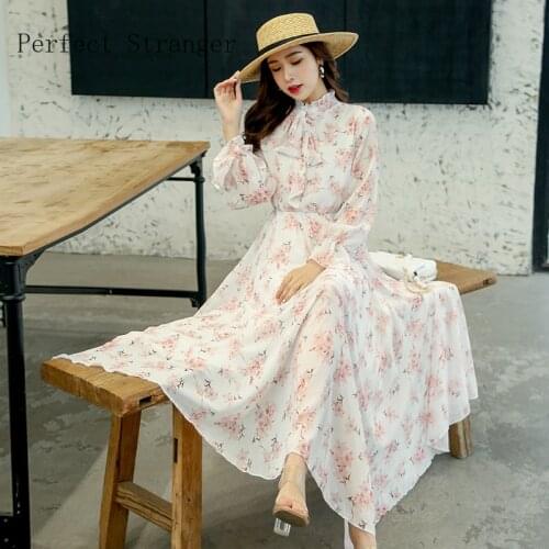 2020 Autumn New Arrival Hot Sale V Collar Long Sleeve Women Long Dress High Quality M-3XL