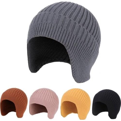 Outdoor Winter Earmuffs Cycling Warm Warm Knitting Hat Sets Wool Ski Cap For Men And Women